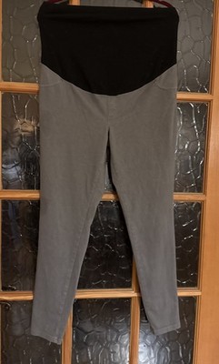 WOMENS TIME & TRU MATERNITY FULL PANEL BLACK PANTS SIZE L (12-14) INSEAM 29''  