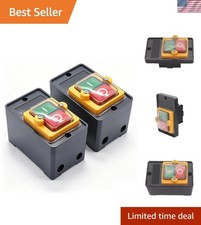 Durable 10A Push Button Switch with Waterproof Box for Motor Control - 2PCS