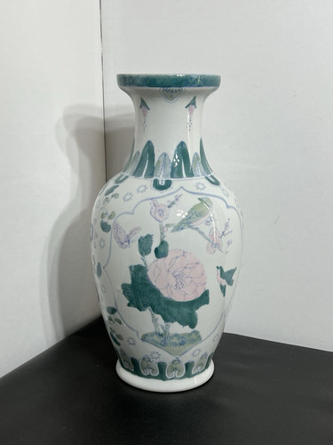 Vintage Hand Painted Chinese Porcelain Vase 14” Signed - Picture 2 of 11