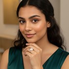 925 Sterling Silver Ring 8mm White Natural Nephrite Jade Gemstone Women Bridal — photo 5