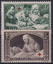 France 1940 Croix rouge 459 à 460 Neufs ** Sans Charnière