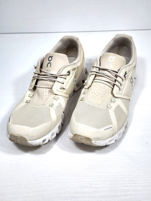 On Cloud 5 Running Shoes Mens US Size 10.5 Undyed White Mesh Athletic Sneakers