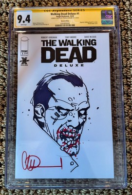 THE WALKING DEAD DELUXE #1 W/ ZOMBIE NEGAN SKETCH & SIGNED BY CHARLIE ADLARD CGC