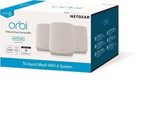 Netgear Orbi RBS760 Add-on Satellite Tri-Band Wireless Mesh WiFi 6 AX5400, 3 pak
