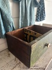 19th Century Square Nails Wood Divided Drawer Green Paint SCREW HOOKS Primitive — photo 5