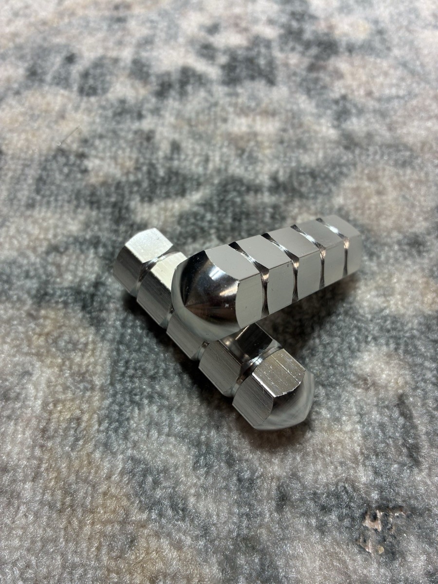 Old School Hard Luck BMX Bullet Pegs Solid 26t 3/8's Axle Silver