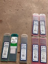 7 full boxes and 2 partial boxes of various tig welding tungsten 150 all