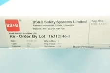 BS&B 16312146-1 SKR rupture disk 2 in. (2")/DN 50 NI 12.35-13.65 bar(G) @ 110 °C