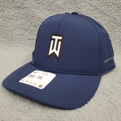 Nike Tiger Woods Fitted Hat L/XL, M/L Dark Blue Dri-FIT ADV Club Cap FB6454-410