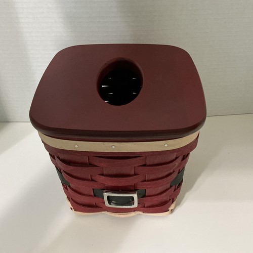 Longaberger 2011 Santa Belly Buckle Tissue Basket & Lid Christmas Holiday - Picture 2 of 5