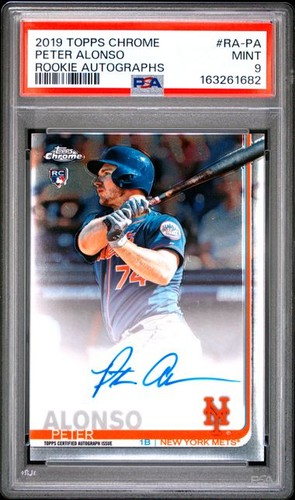 2019 TOPPS CHROME RC AUTO #RA-PA PETER ALONSO PSA 9 RC AUTO