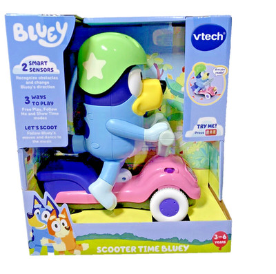 Bluey Scooter Time Bluey V-TECH interactive Toy Talks moves Toddler Gift