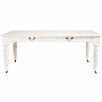 Casa Padrino Landhausstil Esstisch Weiß 200 Cm - Massivholz KüChentisch