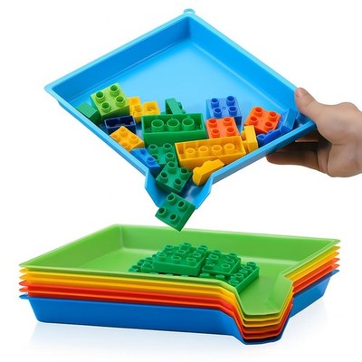 6 Pcs Multicolor Plastic Art Sorting Funnel Trays Quick Bright Color 