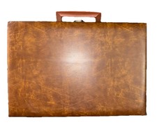 Vintage Brown Leather 18 Cassette Tape Case Storage Holder