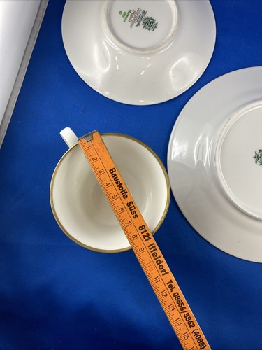 Weimar DDR Porzellan 2219 gold/blau. Kaffeegedecke 3 Tgl. Harmonie Echt Kobalt. - Bild 5 von 8
