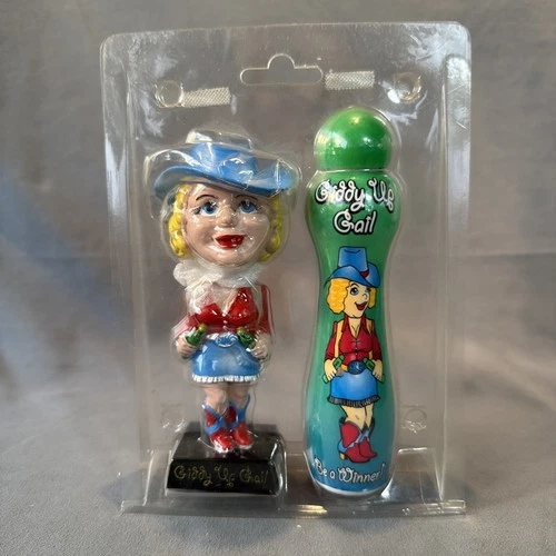 Vintage Dab O Ink Giddy Up Gail BINGO Dauber and Bobble Head. NEW in Plastic
