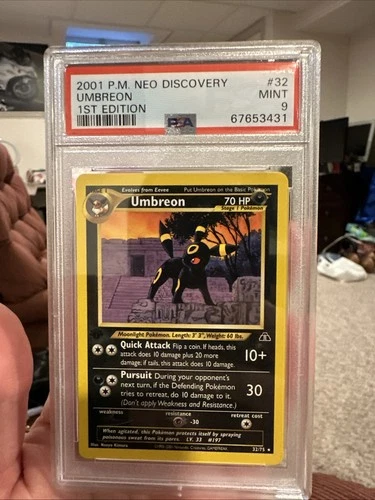 Pokemon Umbreon PSA 9 2001 Neo Discovery 1st Edition Mint #32 32/75 *LOW POP *