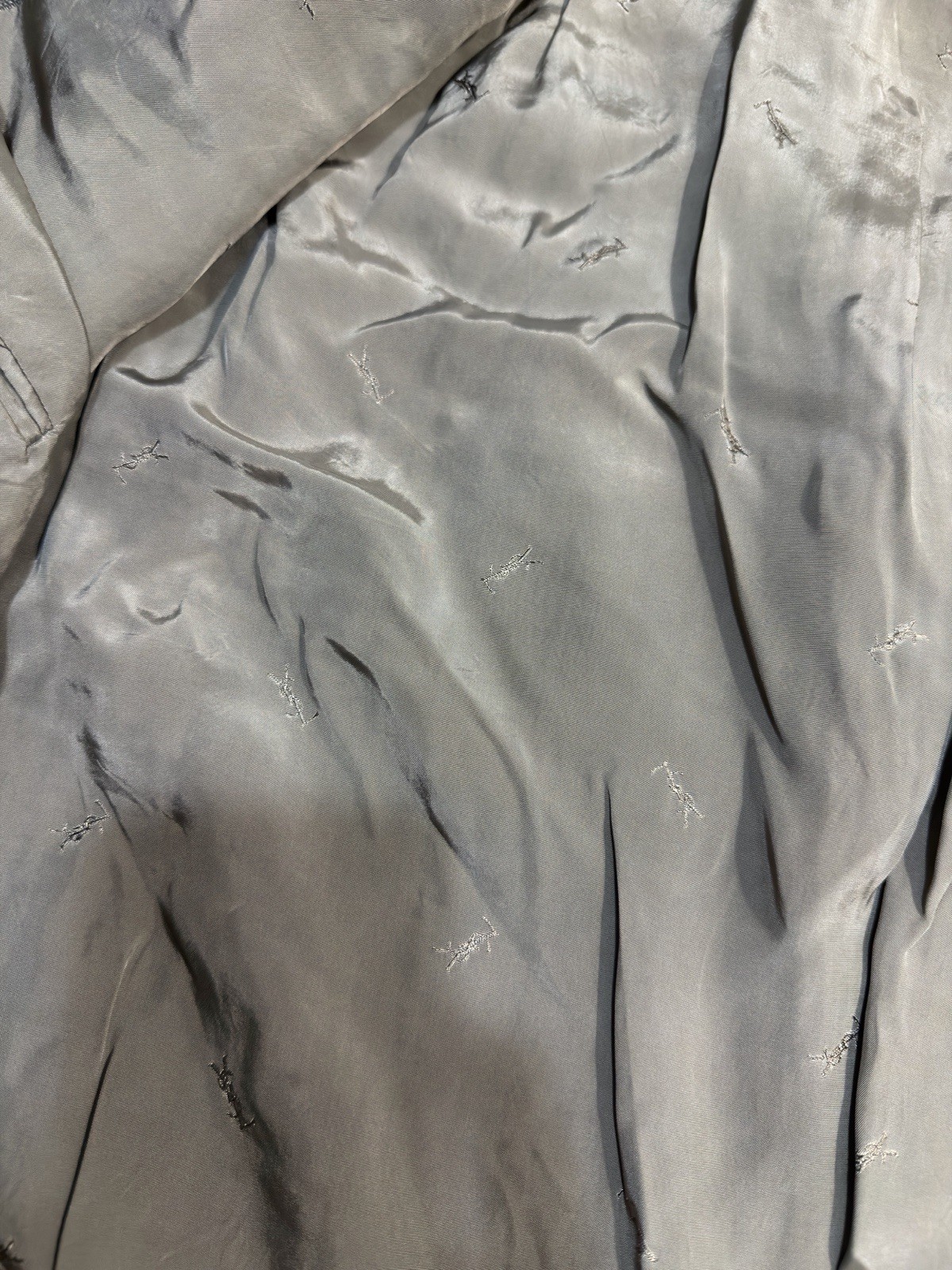 Yves Saint Laurent Silk Wool Dark Beige Gray Mens 48R/2XL Blazer Suit Jacket thumbnail 10