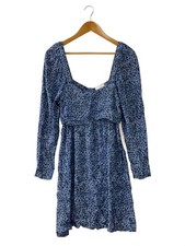 GANNI Long-Sleeved Dress, Size 42, Rayon, PUP, Floral Print, 6477