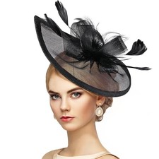 2025 Kentucky Hat for Women - Classic Victoria Derby Fascinator 1920s 50s Black