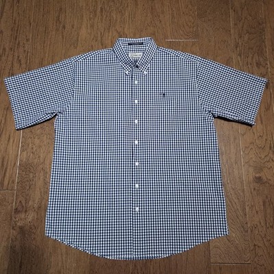 M Dumas & Sons Shirt Mens XL Plaid Seersucker Charleston SC Cotton