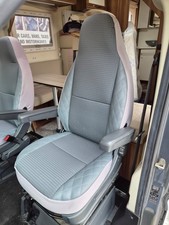 Volkswagen Motorhome Sitzbezüge 2 Front Grau Diamant Optik MH-Hastings