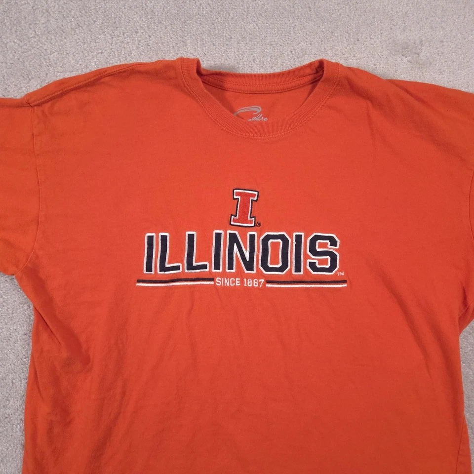 Illinois Fighting Illini Shirt Mens XL Orange NCAA Football Basketball - Image 3 of 4