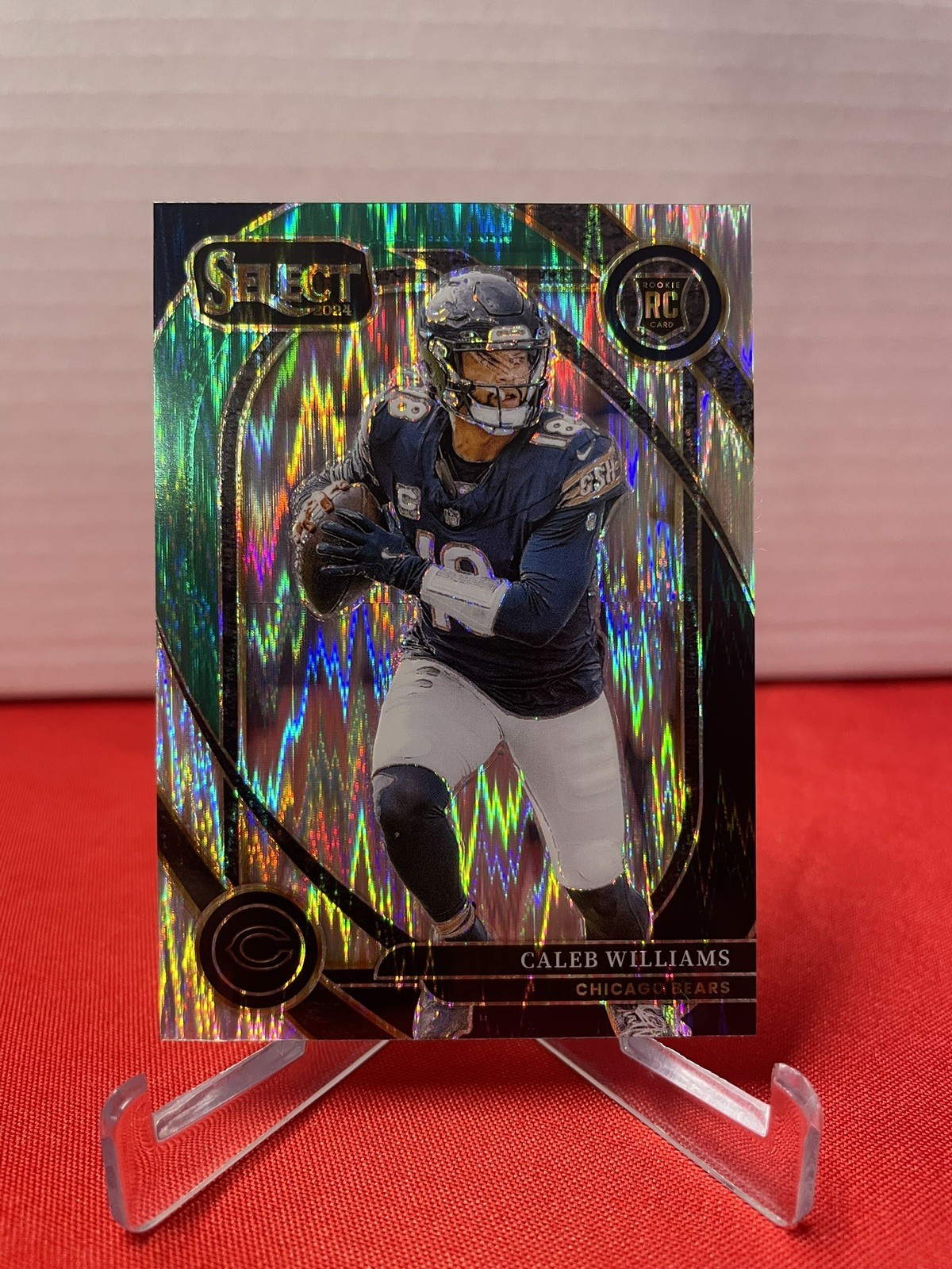 2024 Panini Select Caleb Williams Club Level Black Green Shock Prizm #216 RC