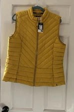 Joules Brindley Antique Gold Mustard Yellow Gilet Vest Jacket NWT UK 18 US 14