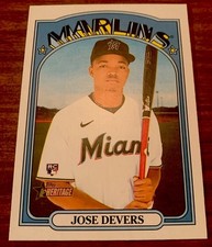 2021 Topps Heritage High Number Baseball Base Rookie #670 Jose Devers RC