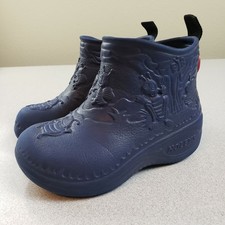 Holeys Kids Blue Round Toe Pull On Comfort Ankle Rain Boots Size 8-9