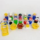 Vintage Fisher Price Little People Lot - Figures, Lucky Dog, Chairs - 19 Pcs