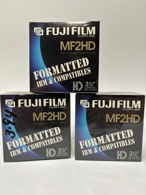 Fuji MF2HD 3.5'' Floppy Disk 10 Pack IBM; Compaq LTE Disc HD New/Sealed Genuine