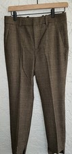 Zara Checkered Trousers in Brown and Black- Asymmetric Hem NWT 
