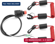 Boat Engine Kill Switch with 2 Floatable Safety Lanyards, Replaces 6E9-82575-00