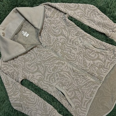 Merrell Select Wick Full Zip Light Jacket Floral Pockets Grey Womens Size XS