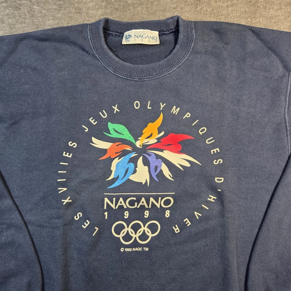 Vintage Nagano 1998 Olympics Sweatshirt - Size L - Figure Skating USA Rare Blue - Image 2 of 4