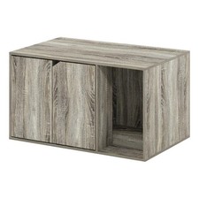 Pemberly Row Contemporary Litter Box Enclosure in French Oak Gray
