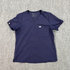 FIGS Scrub Top Womens Large Blue Technical Collection V-Neck Medical Catarina