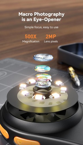 NEW 500X Digital Microscope 2.0" 1080P USB Magnifier 8LED for Coin Repair Tool - Afbeelding 11 van 28