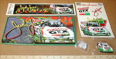 John Force 1997 Ford drag racing License plate keyring hat pin Castrol Oil lot