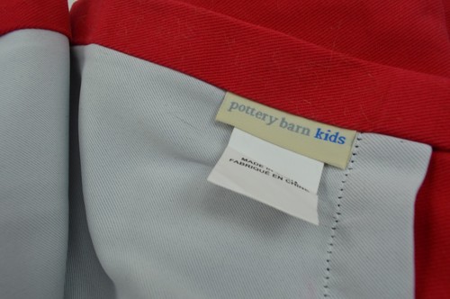 Pottery Barn Kids Twill Blackout Lined Panel 63" Belt Loop Pole Top Red #4 READ - Picture 2 of 3