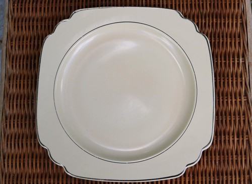 Homer Laughlin Ivory Cream Century Pattern Platinum Trim 4 PC Cup Plate Square - Picture 6 of 6