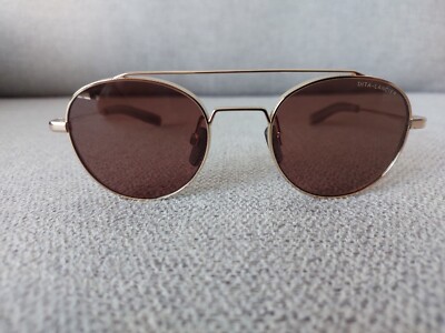 DITA Lancier ROUND Sunglasses Model DLS 103 Color (08) Gold Brown LNS  50-21