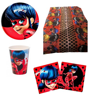 Miraculous Ladybug Party Pack Cups Plates Serviettes And Table Cover Ebay