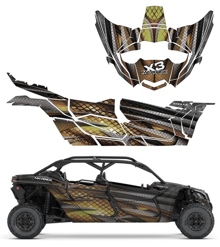 2017+ Can Am X3 Maverick MAX Hades Design Graphic Kit Wraps Decals Off Road 4x4 - Picture 9 of 9