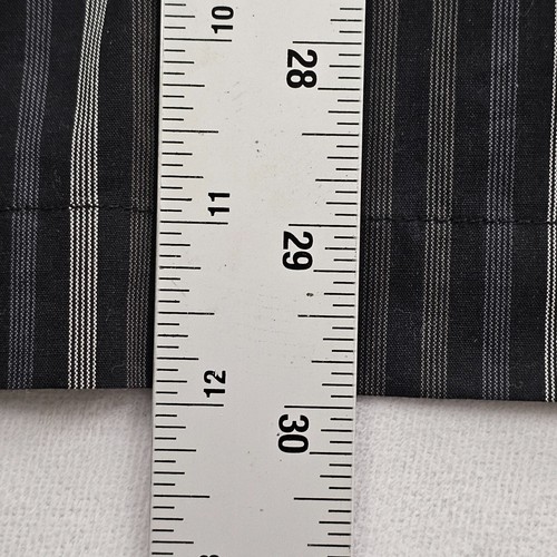 Perry Ellis Black Striped Short Sleeve Cotton Button-Up Shirt Men's L - Picture 6 of 7