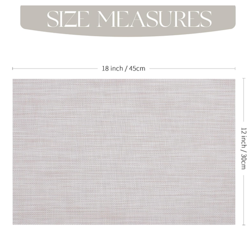 Beige Placemats Set of 8 for Dining Table Washable High Temperature Resistant - Picture 2 of 7