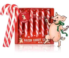 Bacon Flavored Candy Canes - Festive Holiday Fun Gag Gift - Archie McPhee